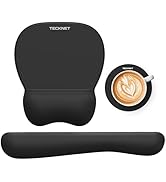 TECKNET Gel Mouse Pad Set with Wrist Rest and Keyboard Wrist Rest, Ergonomic Mousepad Rests with ...