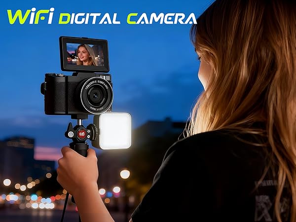 5k digital camera with wifi flip screen vlogging camera for youtube