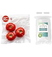 Reusable Vacuum Sealer Bags 20-Pack (Small 8.27x8.66 in) - BPA-Free Double-Seal Leakproof | Compa...