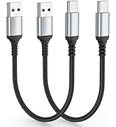 Adiceve Short USB to USB C Cable 1FT, 2 Pack Short USB A to USB C Cable Fast Charging, Durable Br...