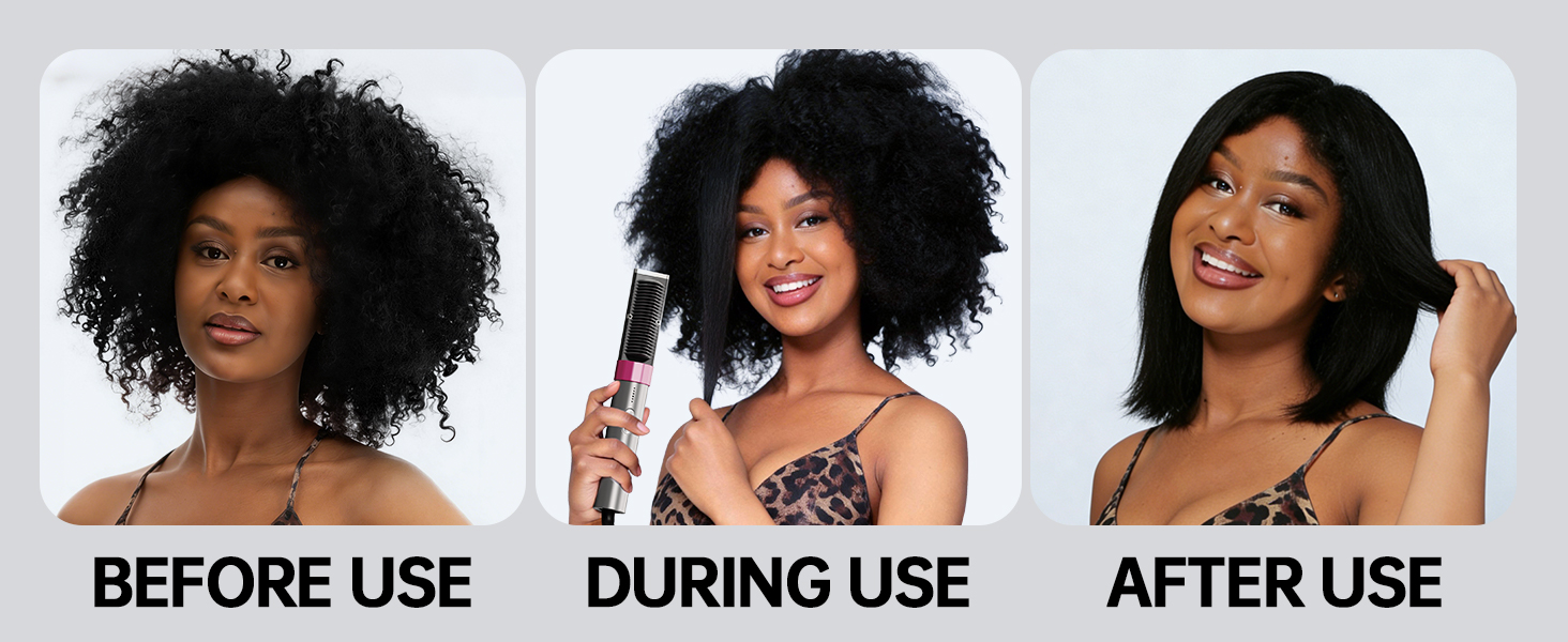 KSKIN Plasma Hair Straightener Brush, Ceramic Heated Straightening Comb