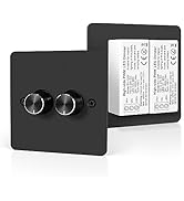 VIPMOON DC12V/24V RV LED Dimmer Switch 2 Gang 120W PWM Led Light Dimmer On/Off Rotary Dimmer for ...