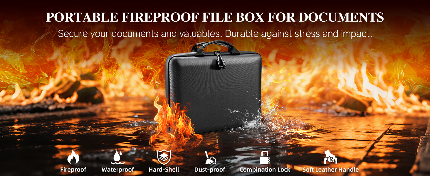 Fireproof Document Box File Organizer