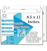PecMuikee Acrylic Sign Holder 8.5x11 Horizontal, Wall Mount Acrylic Sign Holder and Plastic Paper...
