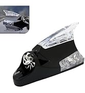 Arwrilt 1 PC Car Roof Wind Power LED Light Ornament, Self-Adhesive Shark Fin LED Warning Tail Lig...