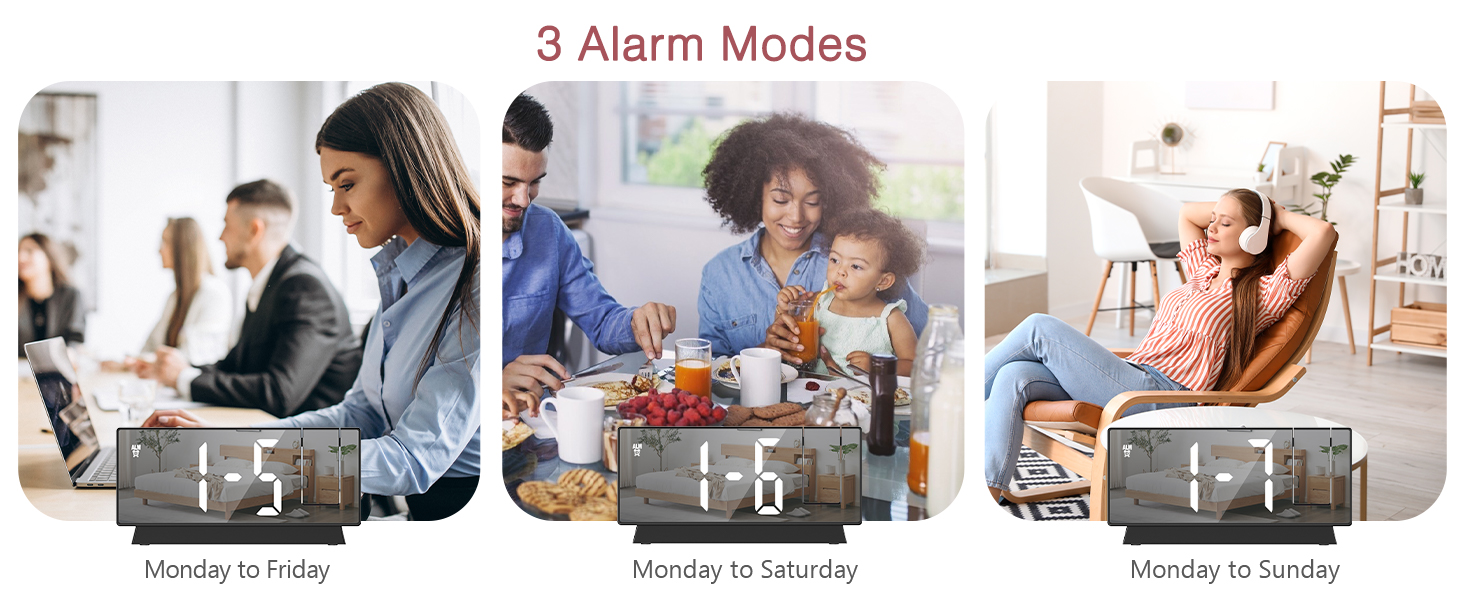 Projection Alarm Clock, 7.8" Mirror Digital Clock