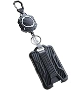 LIUGX Retractable Badge Holders, Heavy Duty Carabiner Keychain,Durable ID Card Holder (Holds 4 Ca...