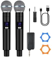 Loewieta Professional Wireless Microphone for Podcast, Karaoke &amp; Singing – 2.4GHz Portable Dynami...