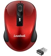 LeadsaiL Wireless Computer Mouse, 2.4G Portable Slim Cordless Mouse Less Noise for Laptop Optical...