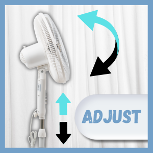 comfort zone stand fan has adjustable height levels and tilt angles