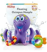 Nuby Floating Octopus Toy with 3 Hoopla Rings - Baby Bath Toy for Boys and Girls - 18+ Months - P...