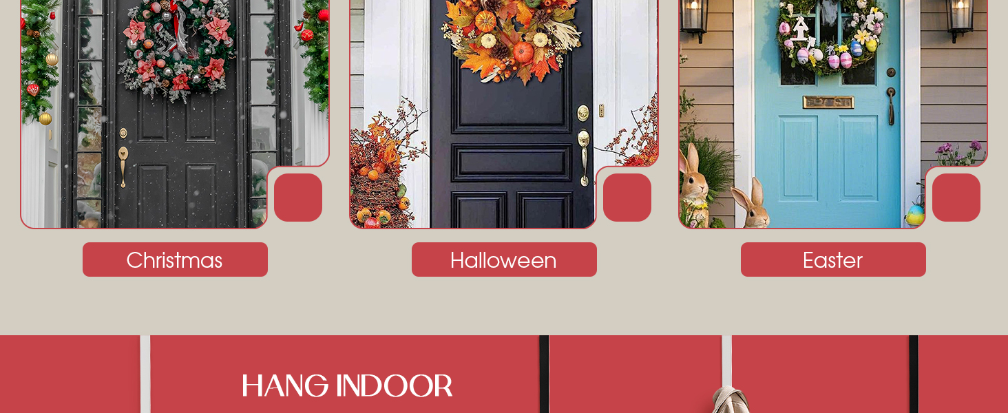 Wreath Hanger Black Wreath Hangers for Front Door 2 Pack Over The Door Hook Christmas Wreaths Hooks