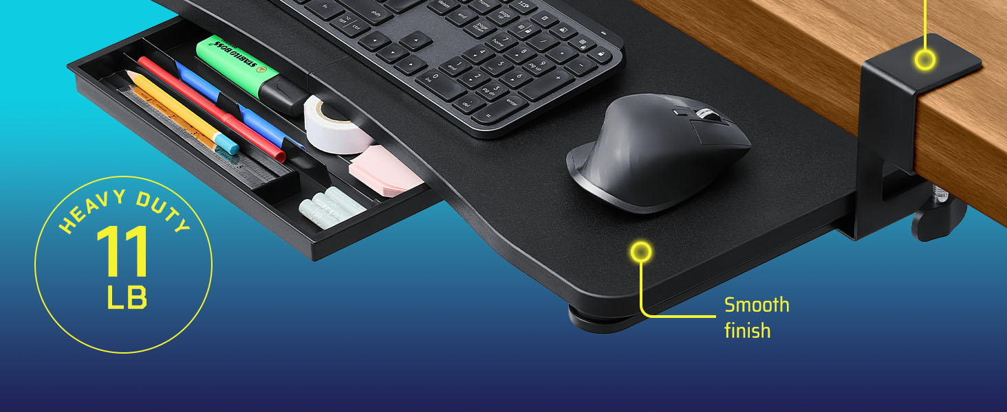 slide out keyboard tray under desk