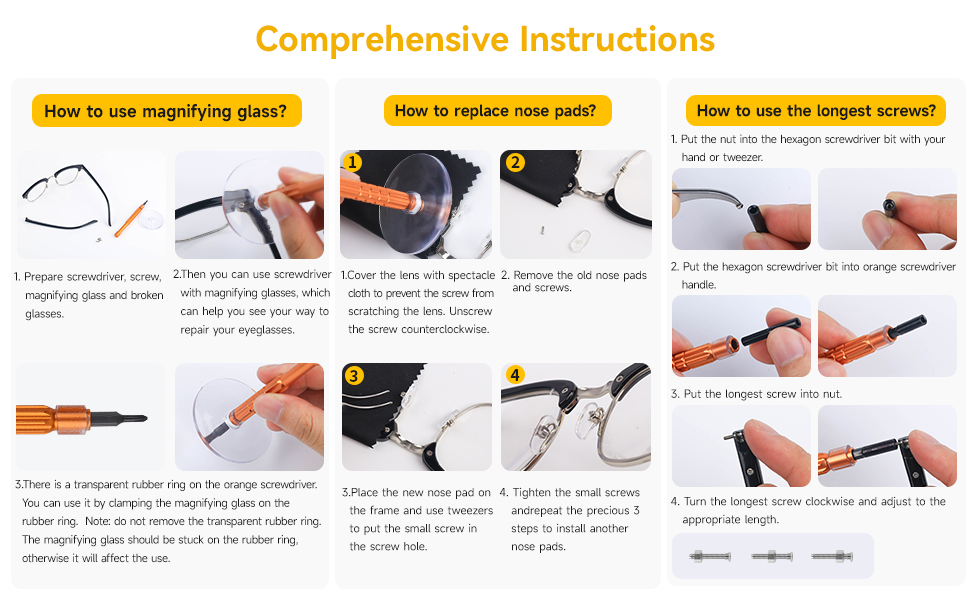 eyeglass repair kit with screws 