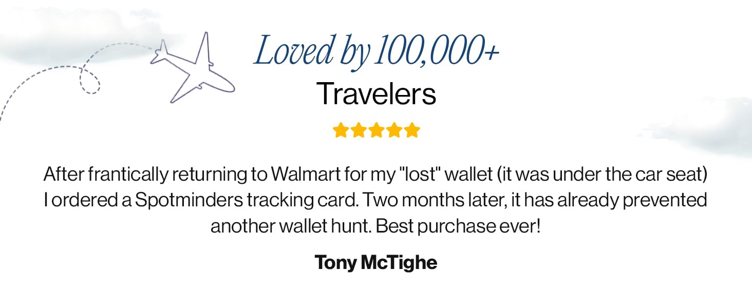 SPOTMINDERS Apple MFi Certified Wallet Tracker Card for Travel