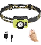 EverBrite 600LM Rechargeable Headlamp, Motion Sensor Head Lamp for Adults | Zoomable Beam, Motion...