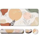 Keyboard Wrist Rest + Mouse Pad with Wrist Support + Desk Mat + Coaster 4 in 1 Set, XXL Large Gam...