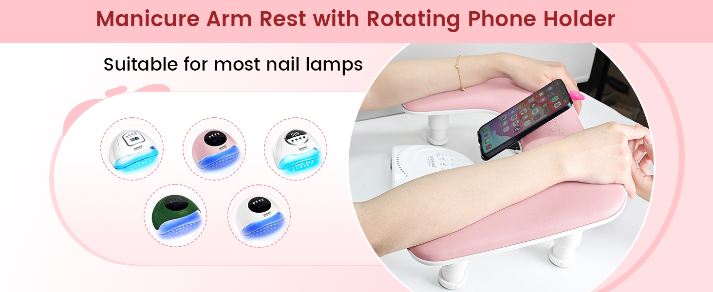 Pink Manicure Arm Rest for Nails Tech