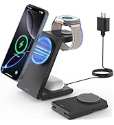 Wireless Charger Magnetic for Apple Devices - JoyGeek 3 in 1 Foldable Charging Station for Magsaf...