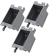 HUIXHAO Old Work Electrical Outlet Box 1 Gang,14cu Inch,Plastic Electrical Box,ETL Listed and 2 H...