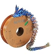 Sovol PLA Filament Silk Tri Color Co-Extrusion 1.75mm, 3D Printer Filament 1kg/ 2.2lbs, Shiny Sil...