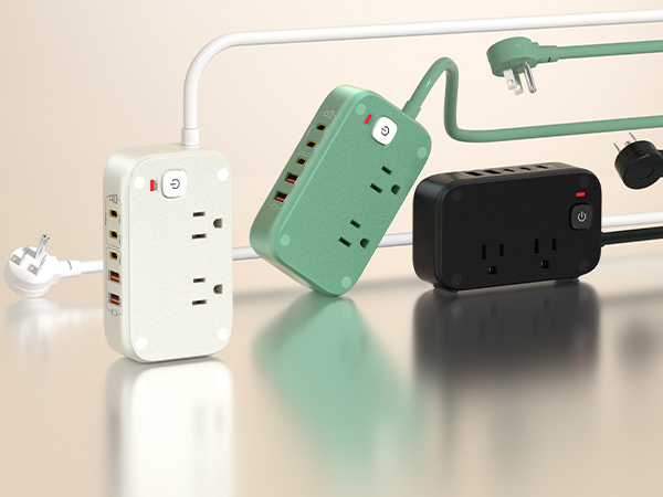 KWRNVO Power strip with USB ports and AC outlets