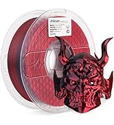 AMOLEN Silk PLA 3D Printer Filament, Silk Dual Color Red Black PLA Filament 1.75mm, Shiny Coextru...
