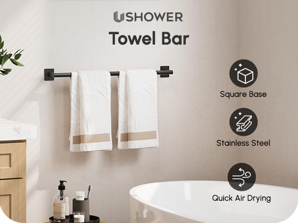 black towel bar