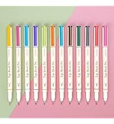 WRITECH Brush Tip Marker Pens: Artist Markers Flexible Tip Water Based 12ct Assorted Colors for J...