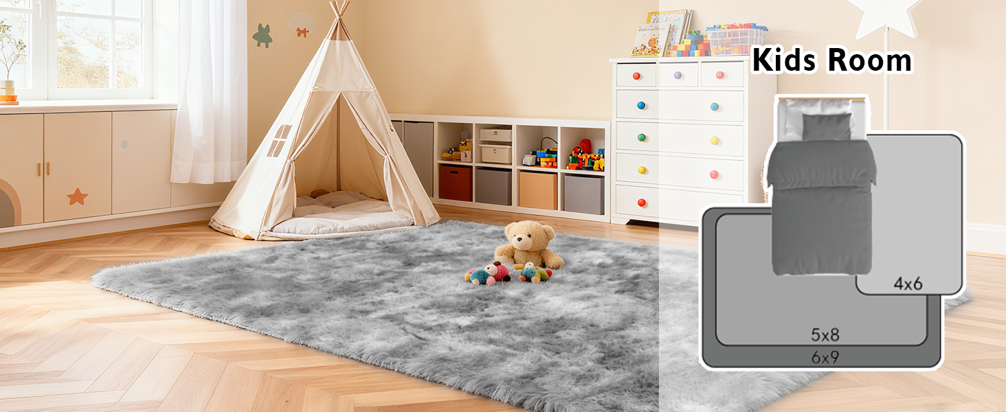 shag area rug for kids room