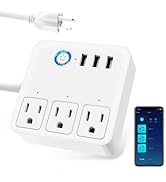GHome Smart Plug Power Strip, WiFi Surge Protector Work with Alexa Google Home, Smart Outlets wit...