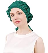 DAISYSILK Silk Hair Bonnet for Sleeping Silk Hair Bonnets Wraps for Curly &amp;Long Hair Women Adjust...