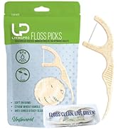 Plant Based Floss Picks(220pcs) with Travel Case- Planet-Friendly Thin Thread Dental Picks, Shred...