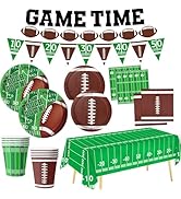 Football Party Supplies Kit - Football Party Decorations Includes Plates, Napkins, Cups, Tableclo...