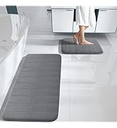 Yimobra Large Bath Mat Set, Soft 2 Pieces Memory Foam Bathroom Rugs, Water Absorption, Non Slip ,...