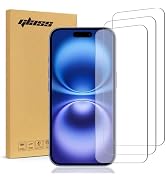 Rome Tech 3-Pack Tempered Glass Screen Protector for iPhone 16 - Protective 9H Screen Saver Compa...