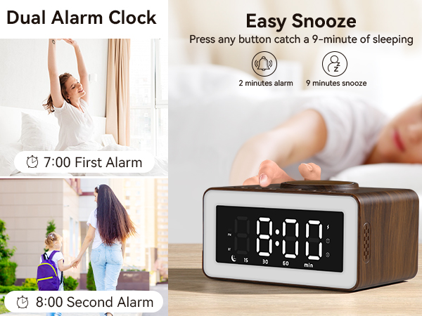 alarm clock multiple times dual clocks for bedrooms dorm best heavy sleepers digital