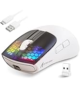 RGB Gaming Mouse, 4000DPI Tri-Mode Bluetooth Wireless Optical Mouse, 6 Programmable Buttons, Ergo...