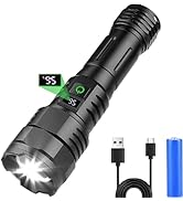 Voph Rechargeable Flashlight, 20000 High Lumens Super Bright Flashlights, 5 Modes XHP 70.2 Waterp...