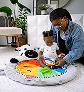 Baby Einstein Zen&amp;#39;s Activity Milestones Plush Gym with Wooden Bar, for Infant to Toddler