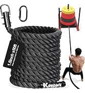 Weight Workout Sled Pulling Rope - 1.5 Inch Dia.15FT 20FT 30FT 40FT Length Heavy Duty Workout Rop...