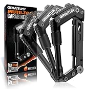 Carabiner Multitool 8-in-1 EDC Carabiners Pocket Knife, Serrated Knife, Rope Cutter, Screwdriver,...