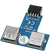 SinLoon 9pin USB 2.0 Female Pin Dual 2 Port USB Motherboard Header Adapter-T Type for PC (T)