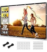 Projector Screen 150 inch, Taotique 4K Movie Projector Screen 16:9 HD Foldable and Portable Anti-...