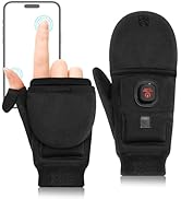 Heated Gloves Mittens for Men Women, Rechargeable Hand Warmer Glove with Touchscreen, Electric Gl...