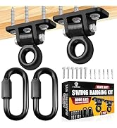 [Premium] Swing Hanger, 6000 LBS Capacity, Heavy Duty 10MM Solid Swing Set Hardware, Triple Beari...