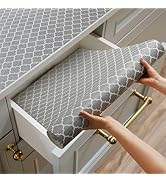 Shinlendid Shelf and Drawer Liner for Kitchen Cabinets Non-Adhesive, Strong Grip Cabinet Liners f...