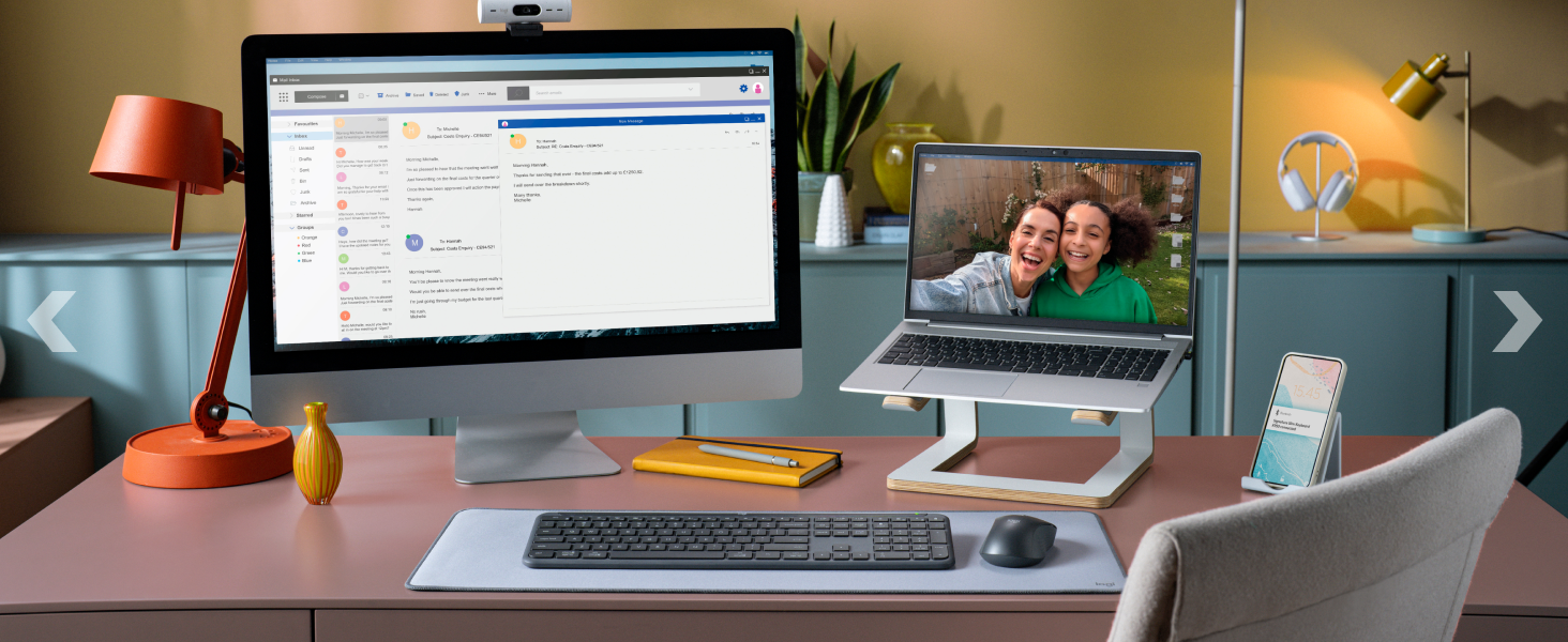 MK955 Slim Wireless Keyboard and Mouse Combo For Larger Hands with Quiet Typing and Clicking