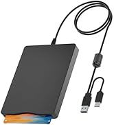 3.5 Floppy Drive USB External, Portable Floppy Disk Reader for Laptop, Plug and Play USB Disk Dri...