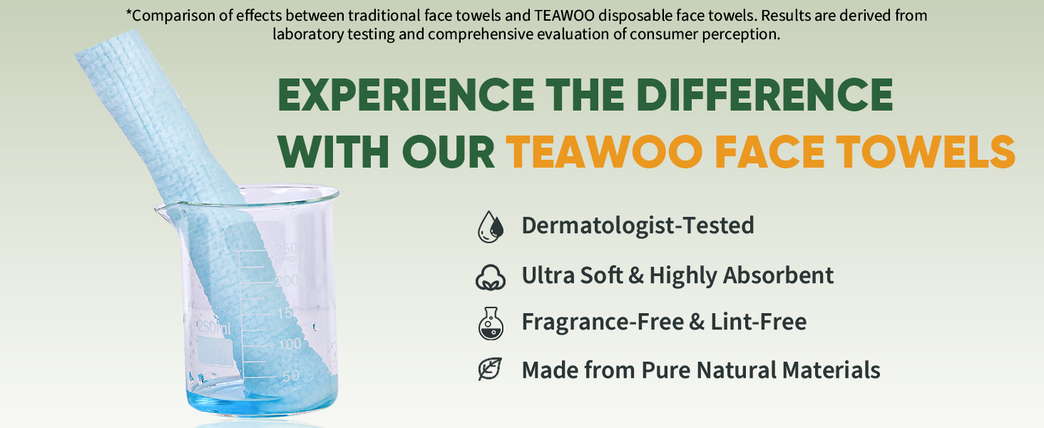 EXPERIENCE THE DIFFERENCE WITH OUR TEAWOO FACE TOWELS